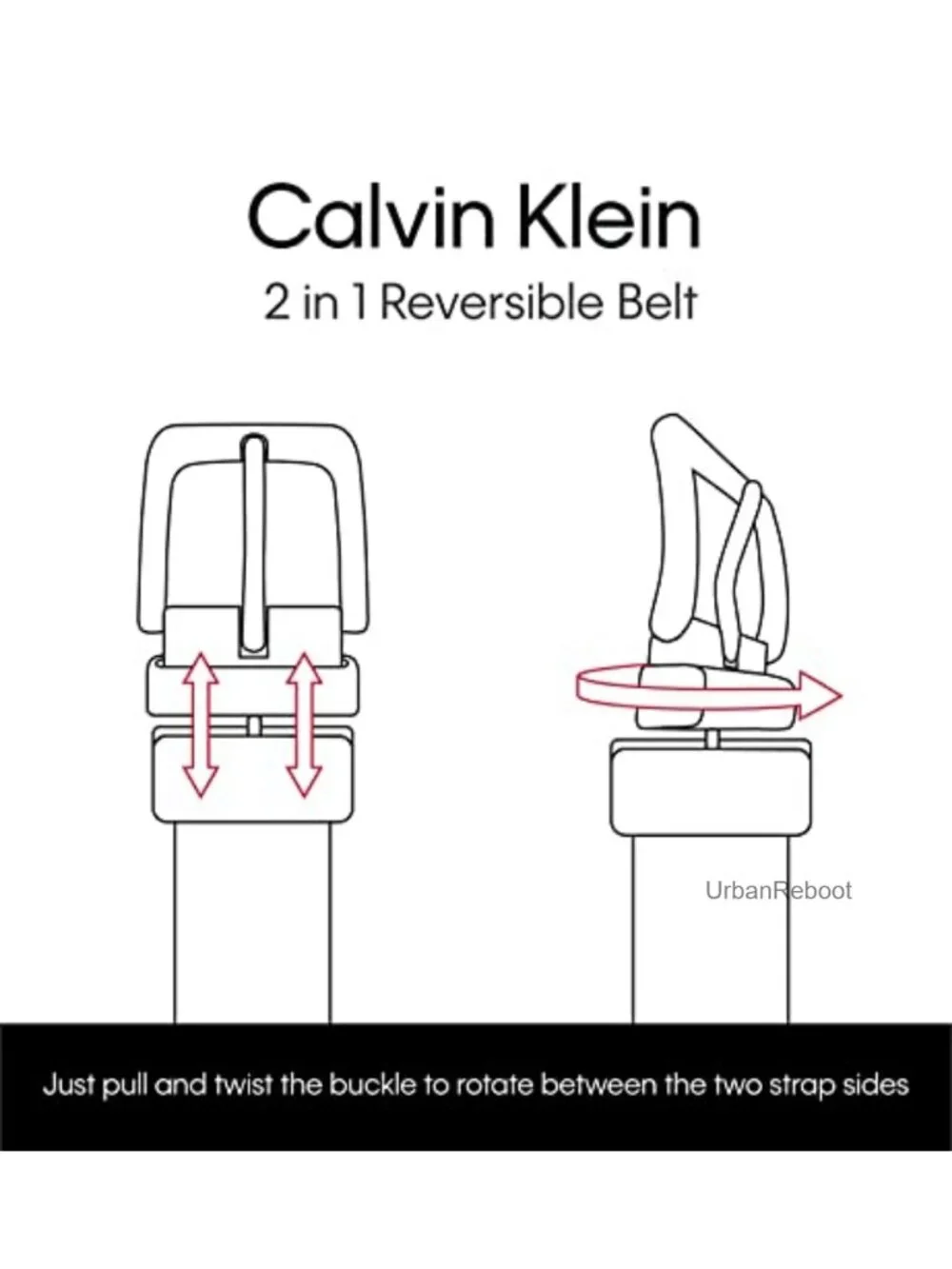 Reversible Leather Belt 2-in-1 Dress Belt 1.25